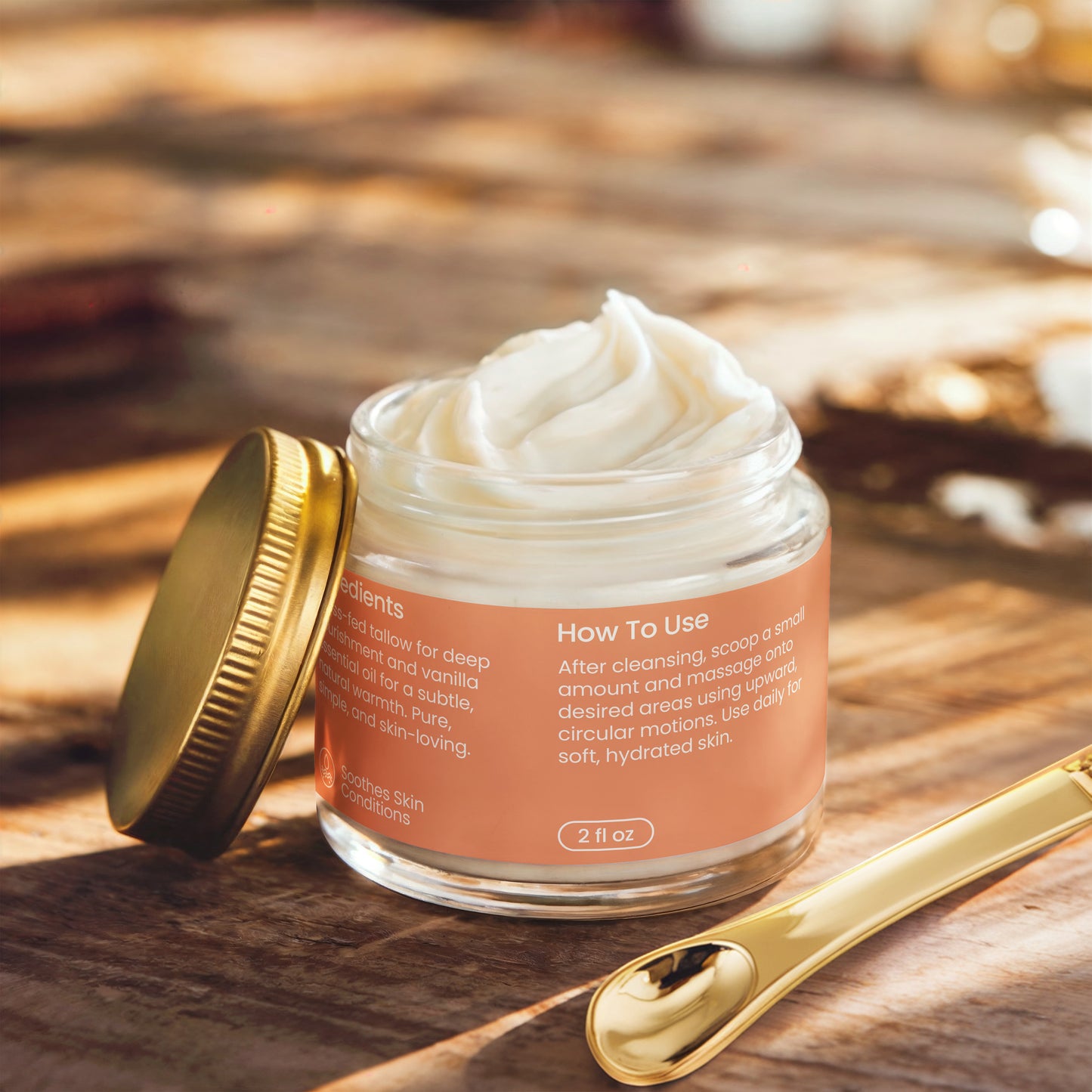 Whipped Grass-Fed Tallow Balm with Vanilla Bean