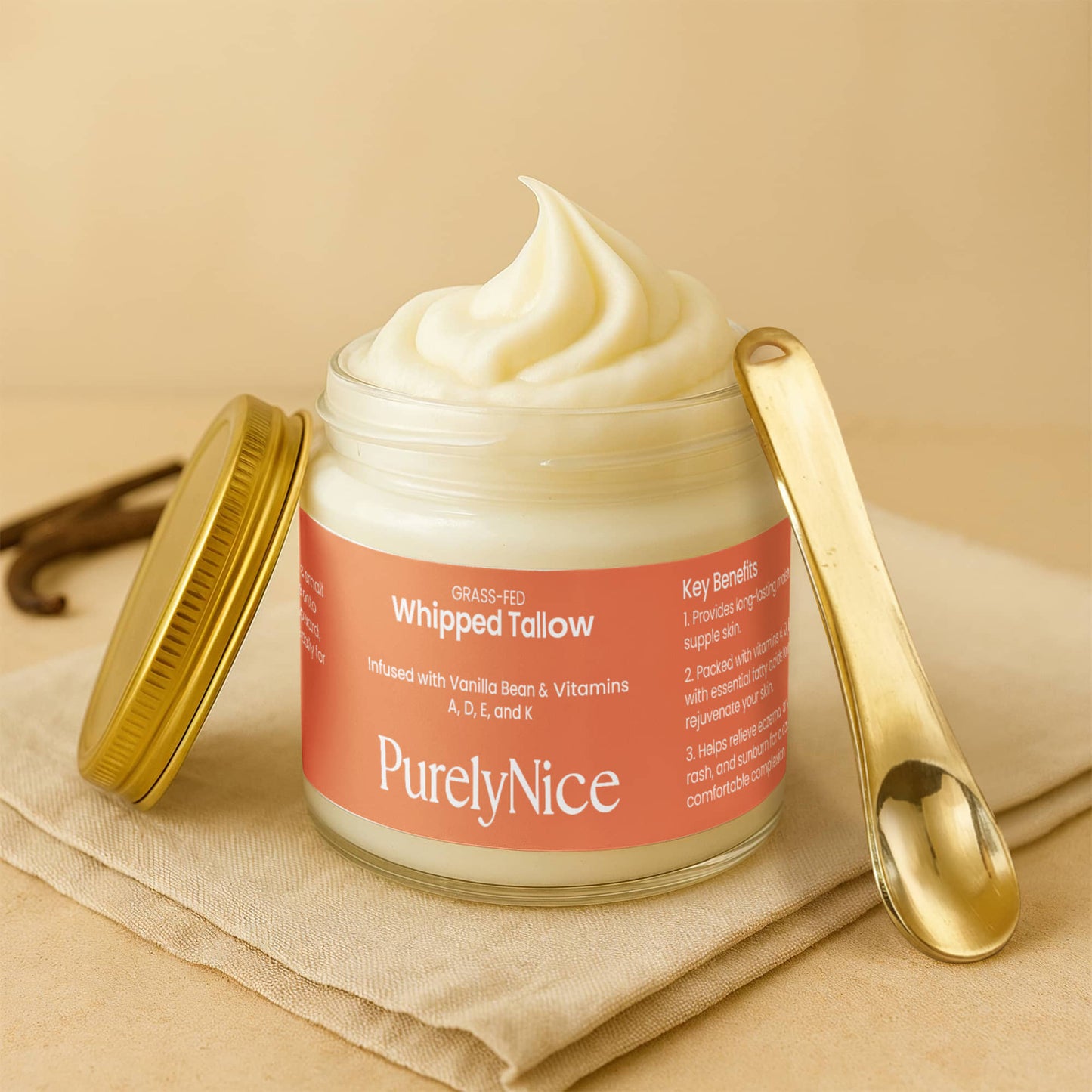 Purely Nice Whipped Grass-Fed Tallow Balm with Vanilla Bean